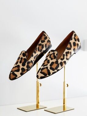 EXC!! Margaux The Loafer in Leopard Hair Calf Smoking Flats 36.5 W 6.5